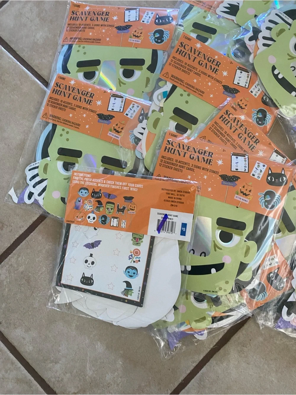 Halloween Frankenstein Scavenger Hunt Game - Green - Party Supplies See Details